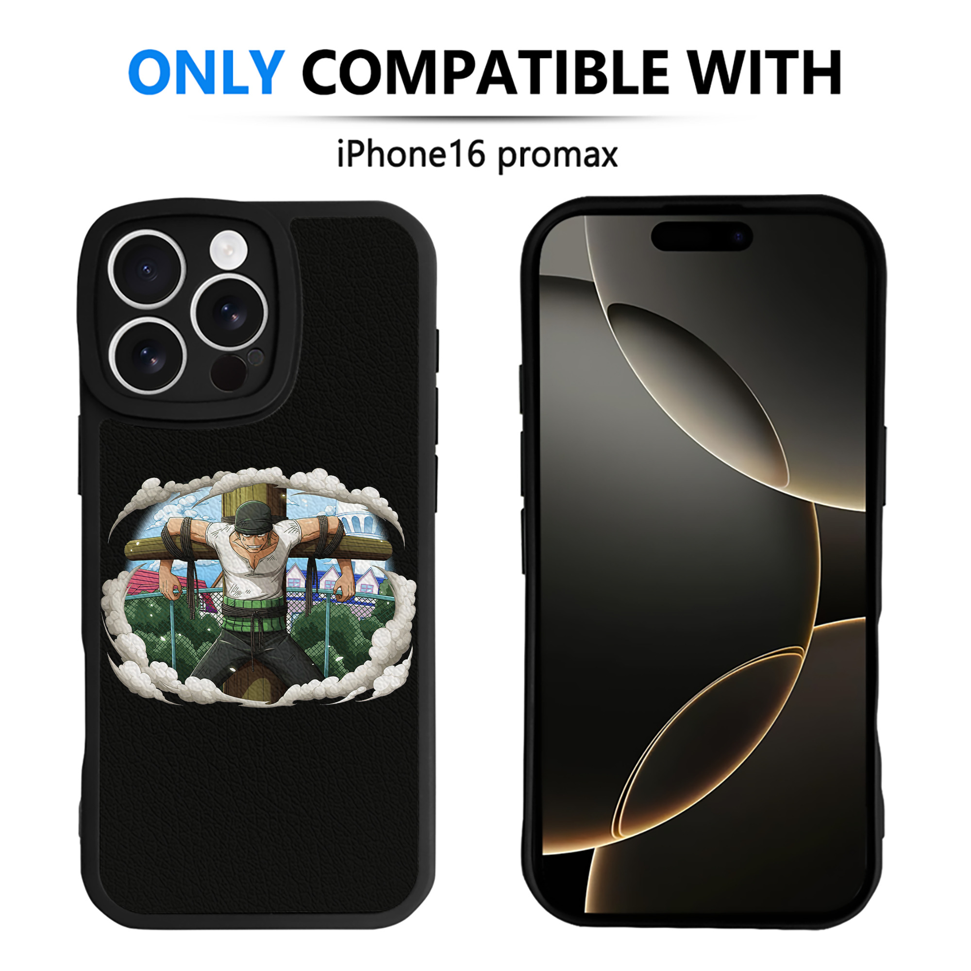 （画像用） ワンピース ロロノア・ゾロ ONE PIECE Roronoa Zoro 【iPhone 16シリーズ対応】シリコンスマホケース（レザー調） 材質：シリコン